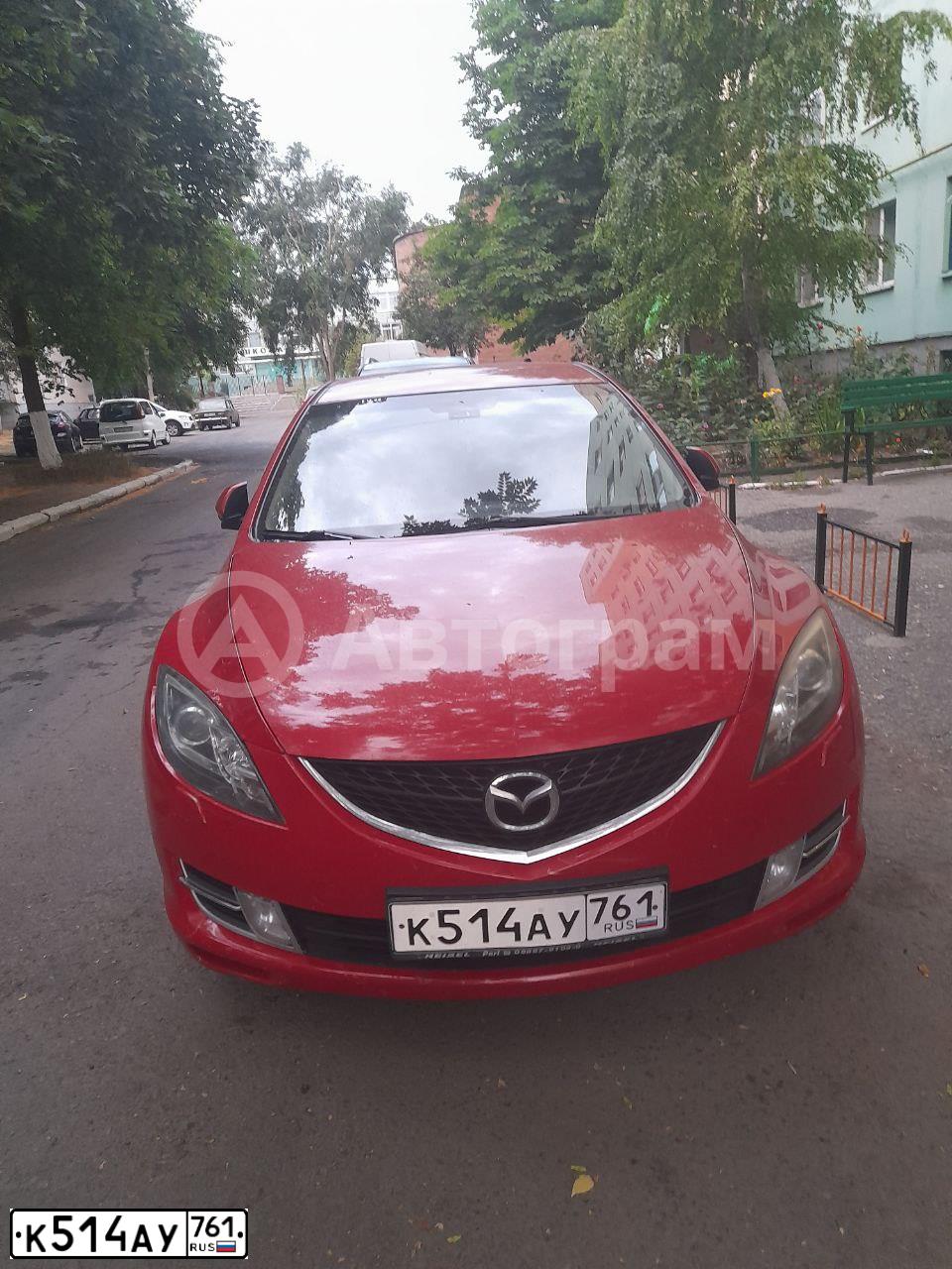 Фото автомобиля MAZDA 6, 2008 — госномер К514АУ761. Цвет: Красный