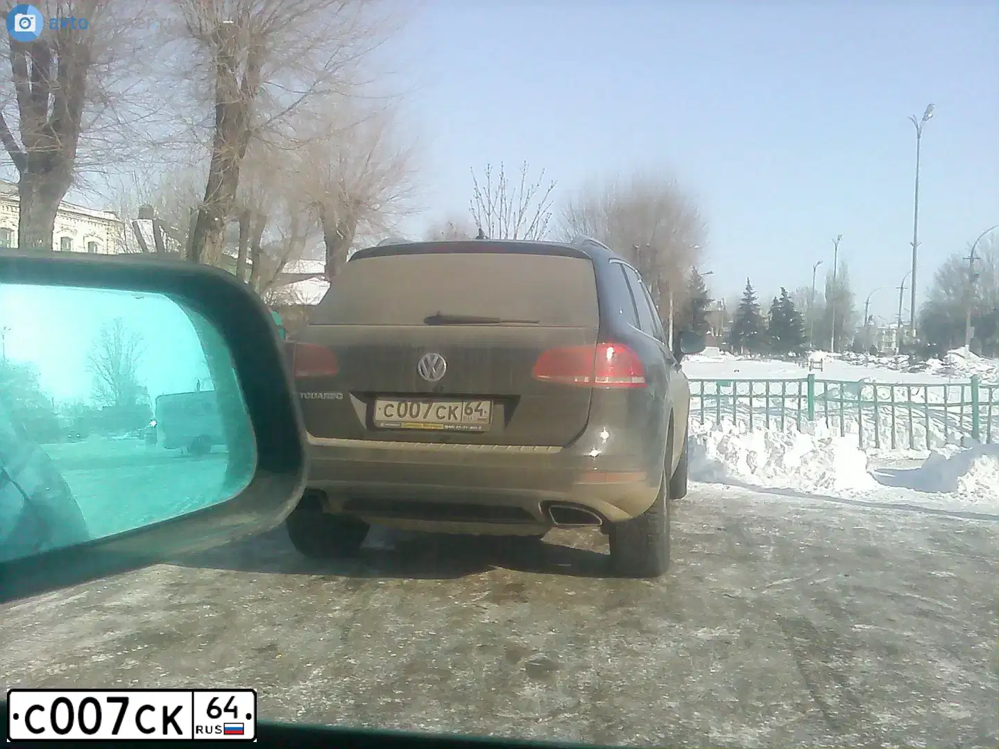 Фото автомобиля VOLKSWAGEN TOUAREG, 2010 — госномер С007СК64. Цвет: ЧЕРНЫЙ