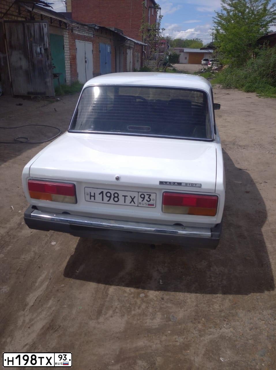 Фото автомобиля LADA 2107, 2006 — госномер Н198ТХ193. Цвет: ЯРКО-БЕЛЫЙ