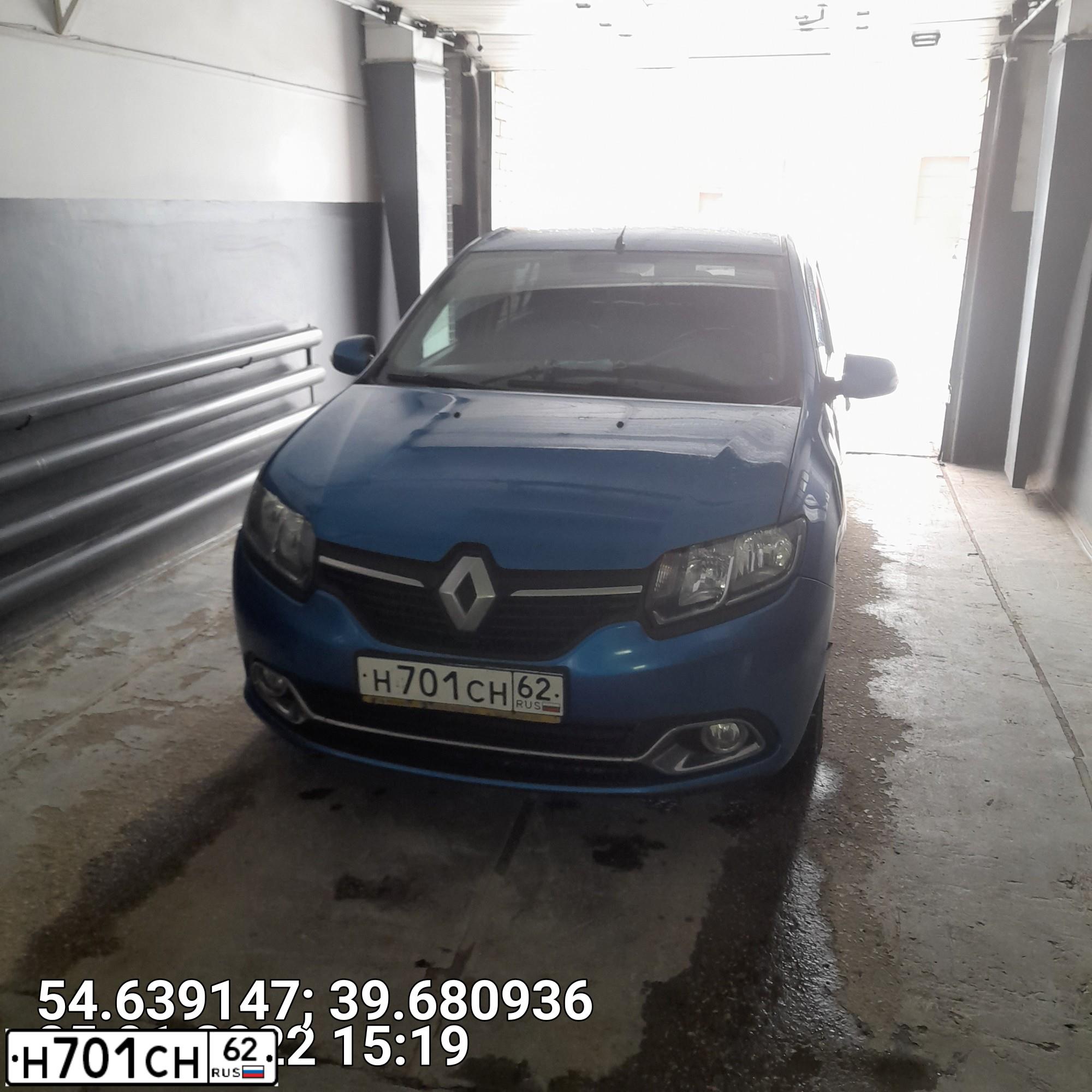 Фото автомобиля RENAULT T LOGAN, 2015 — госномер Н701СН62. Цвет: СВЕТЛО-СИНИЙ
