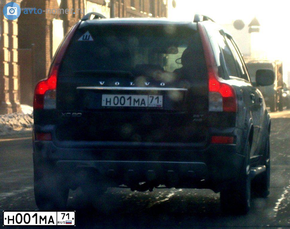Фото автомобиля VOLVO XC90, 2008 — госномер Н001МА71. Цвет: ЧЕРНЫЙ