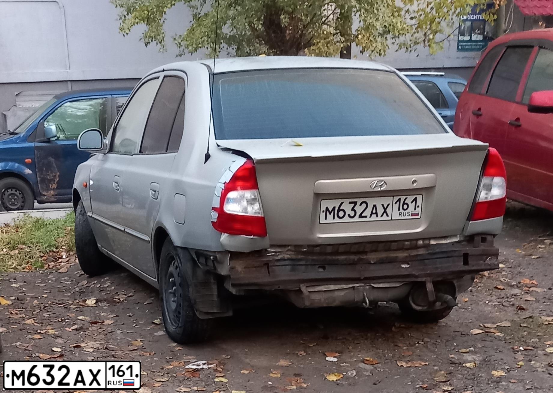 Фото автомобиля TAGAZ ACCENT, 2008 — госномер М632АХ161. Цвет: СВЕТЛО - БЕЖЕВЫЙ