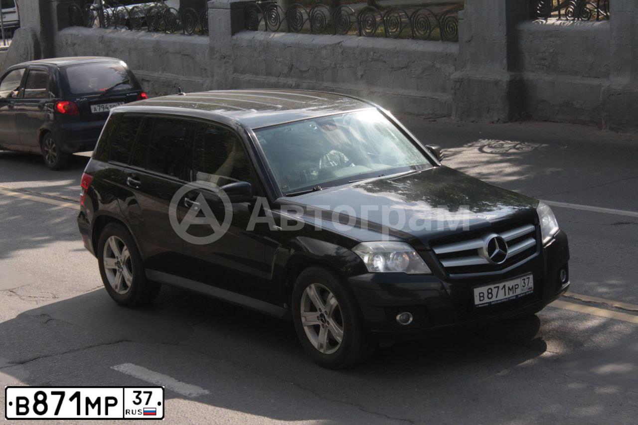 Фото автомобиля MERCEDES GLK-KLASSE, 2009 — госномер В871МР37. Цвет: ЧЕРНЫЙ