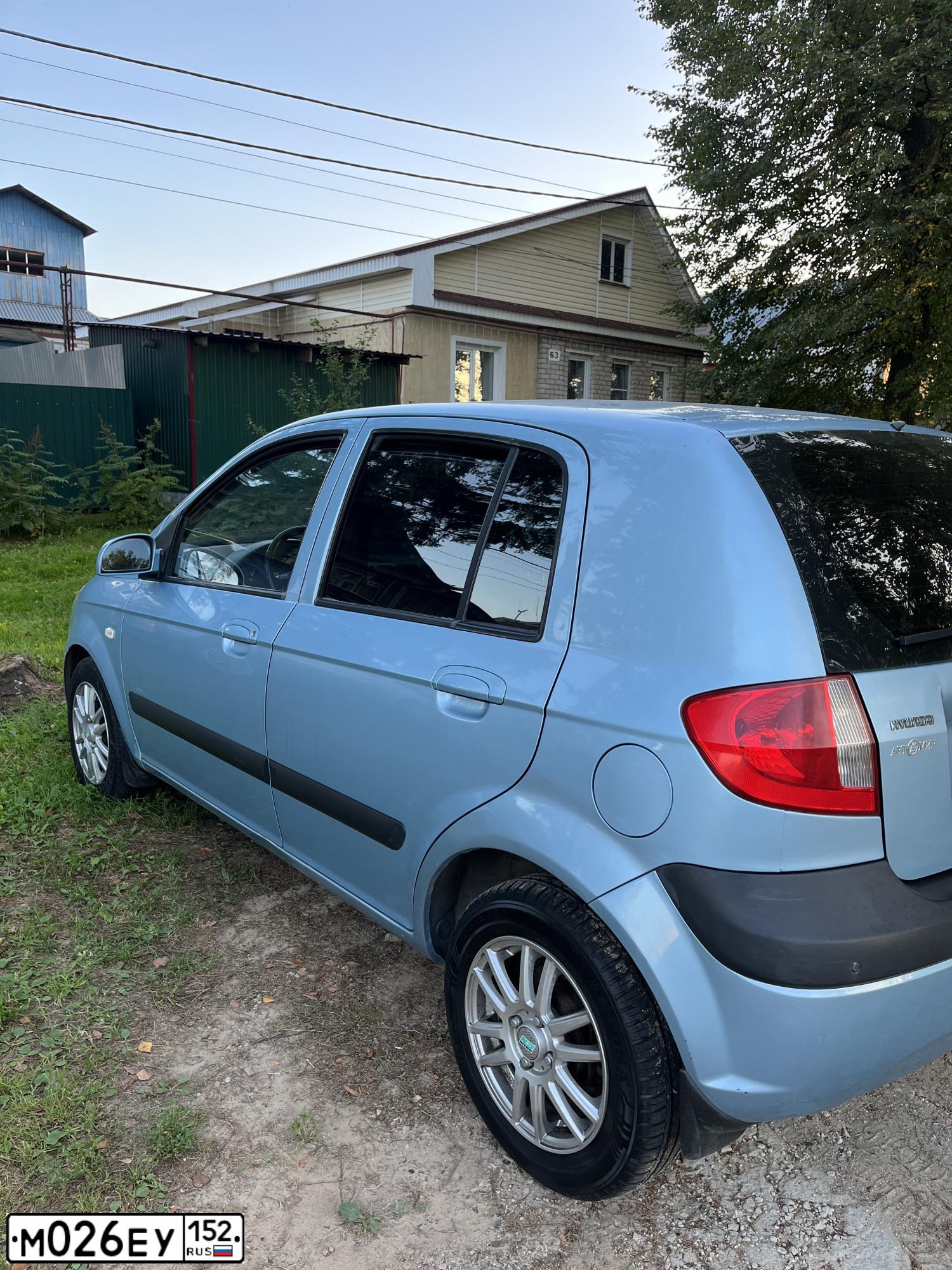 Фото автомобиля HYUNDAI GETZ, 2007 — госномер М026ЕУ152. Цвет: ГОЛУБОЙ