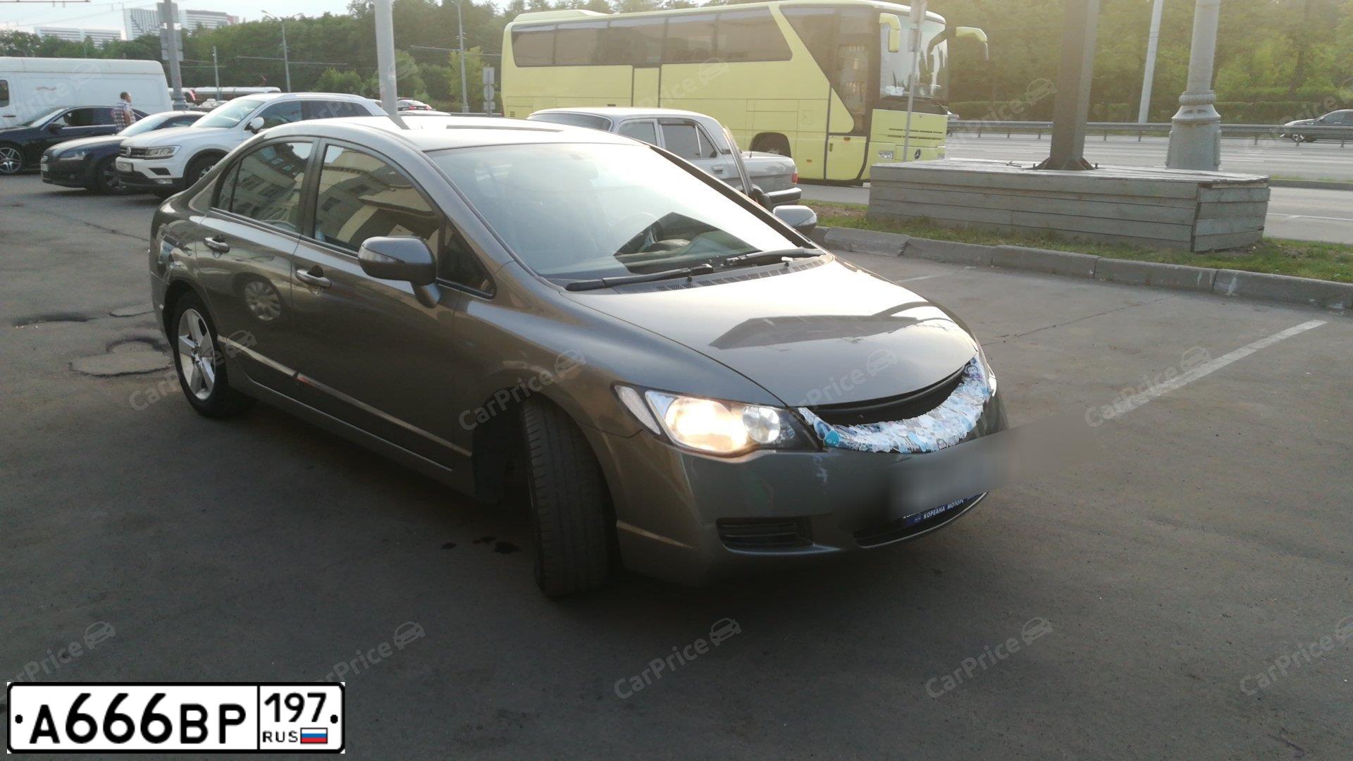 Фото автомобиля HONDA CIVIC, 2007 — госномер А666ВР197. Цвет: СЕРЫЙ