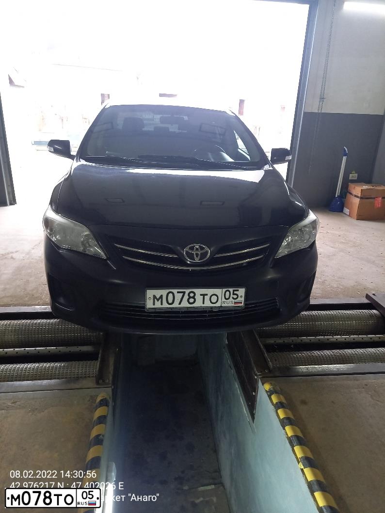 Фото автомобиля TOYOTA COROLLA, 2011 — госномер М078ТО05. Цвет: ЧЕРНЫЙ