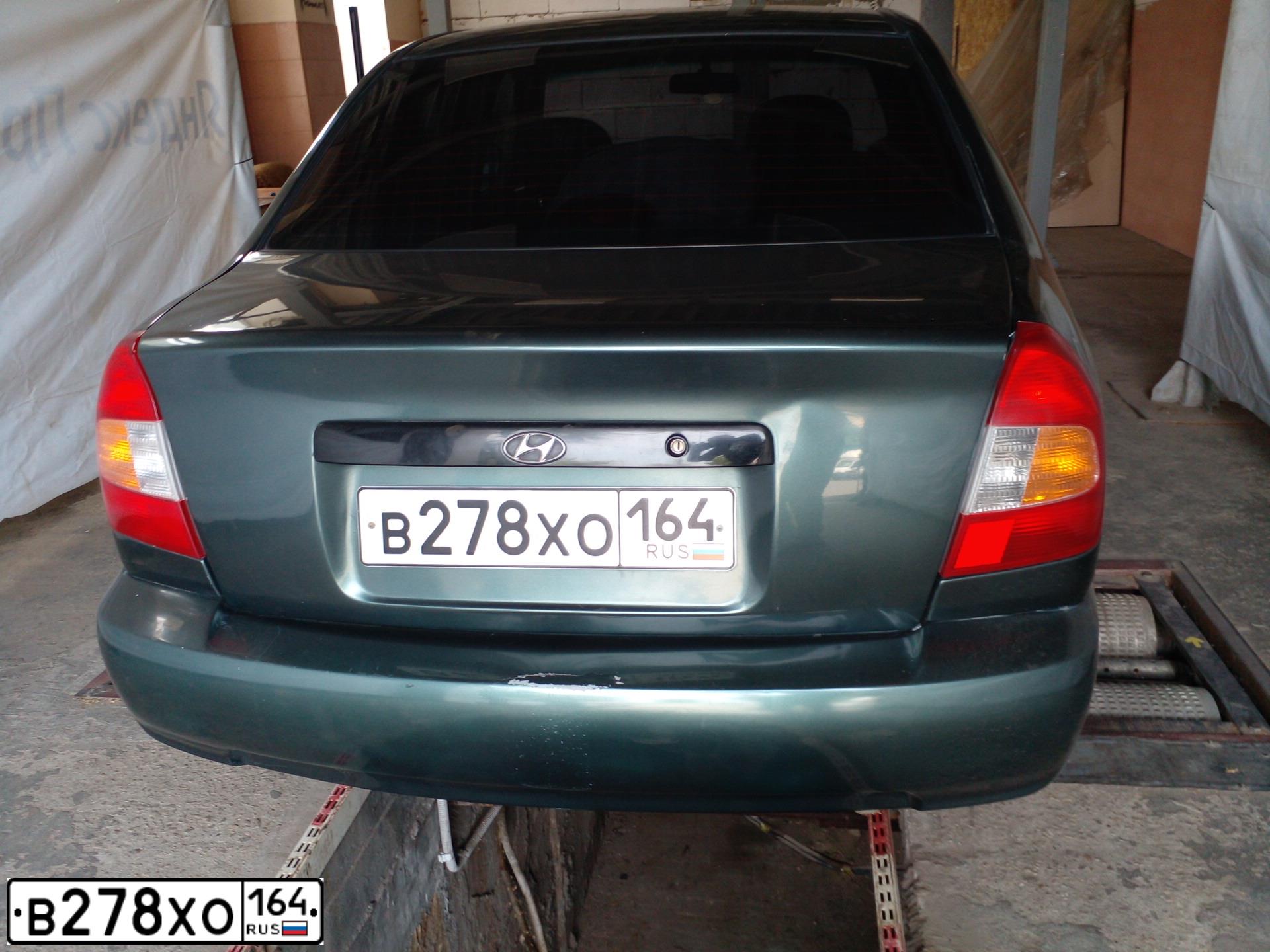Фото автомобиля TAGAZ ACCENT, 2008 — госномер М488ВР164. Цвет: темно-серый