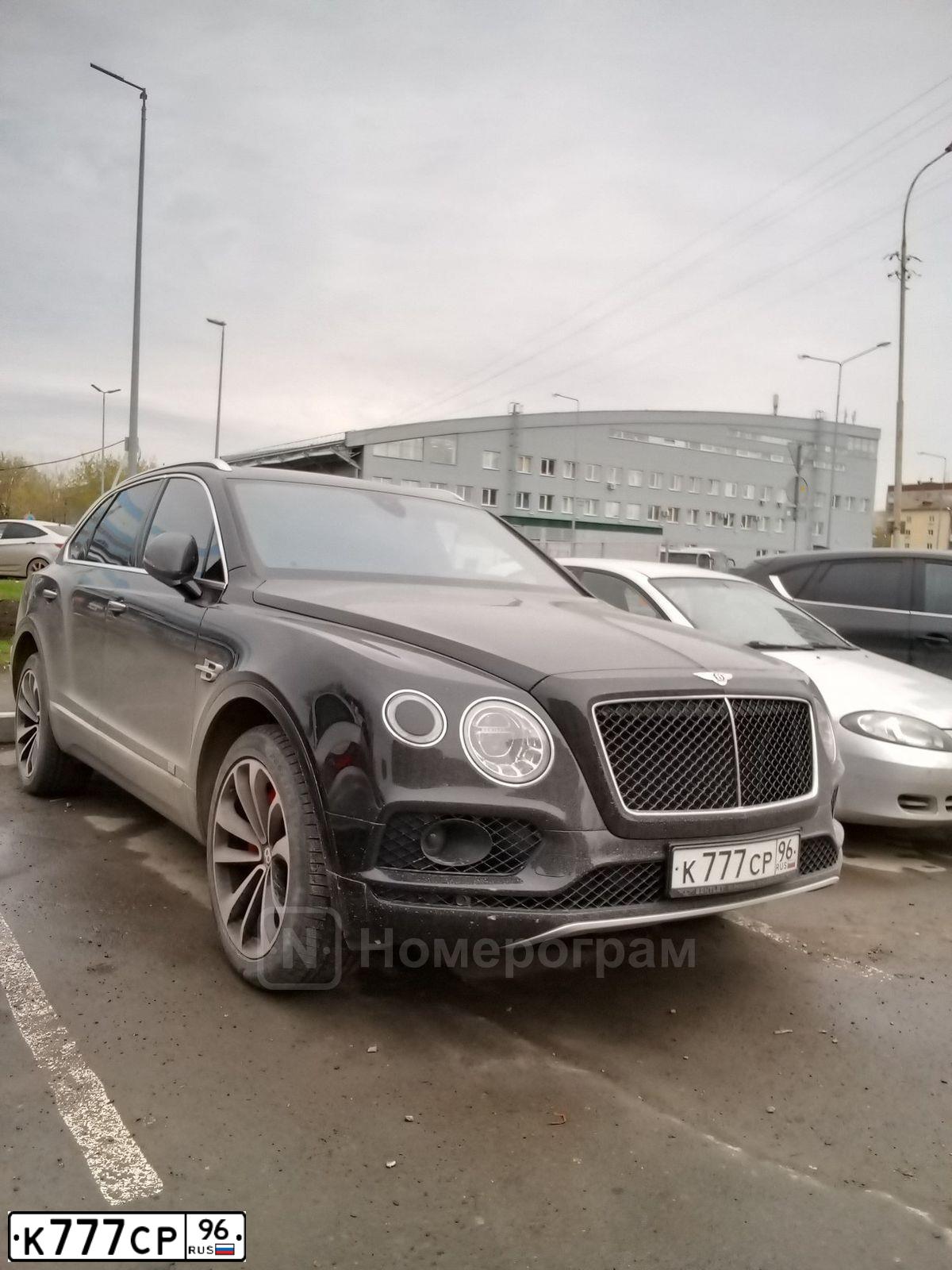 Фото автомобиля BENTLEY BENTAYGA, 2019 — госномер К777СР96. Цвет: ЧЕРНЫЙ