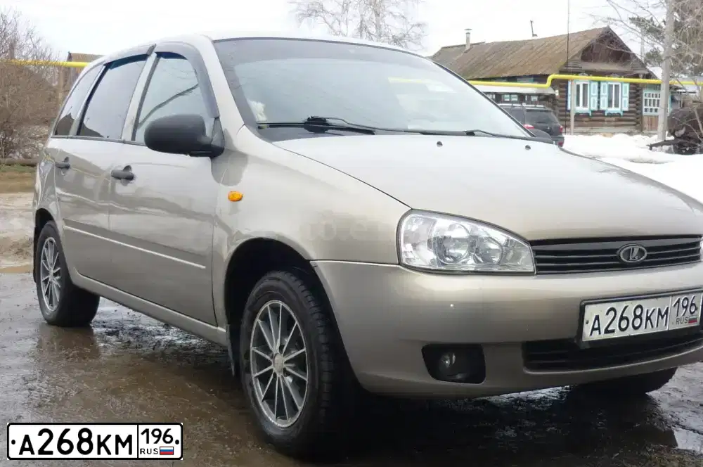 Фото автомобиля LADA 1117 KALINA, 2008 — госномер А268КМ196. Цвет: БЕЖЕВО-СЕРЫЙ