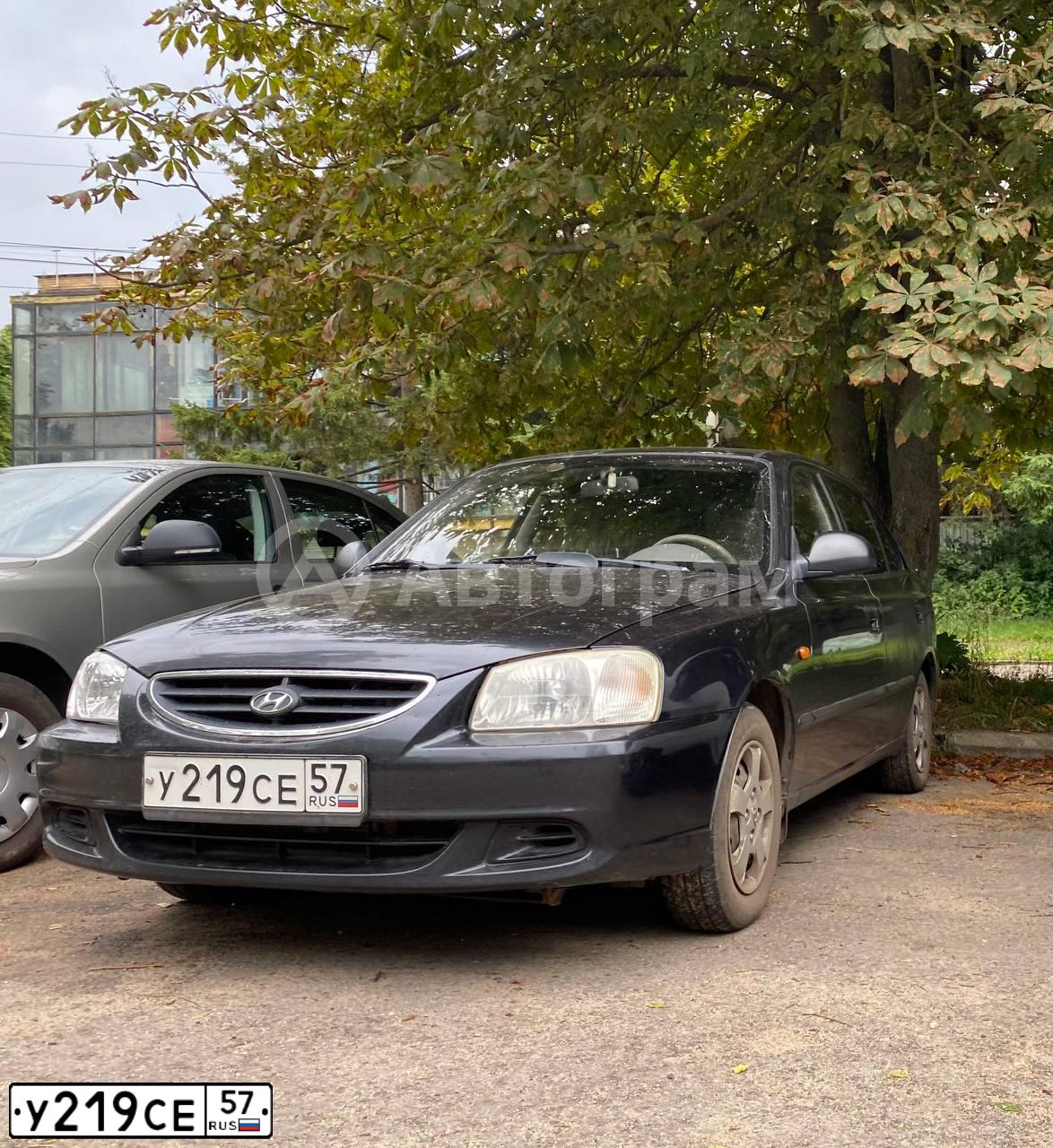 Фото автомобиля TAGAZ ACCENT, 2008 — госномер У219СЕ57. Цвет: ЧЕРНЫЙ