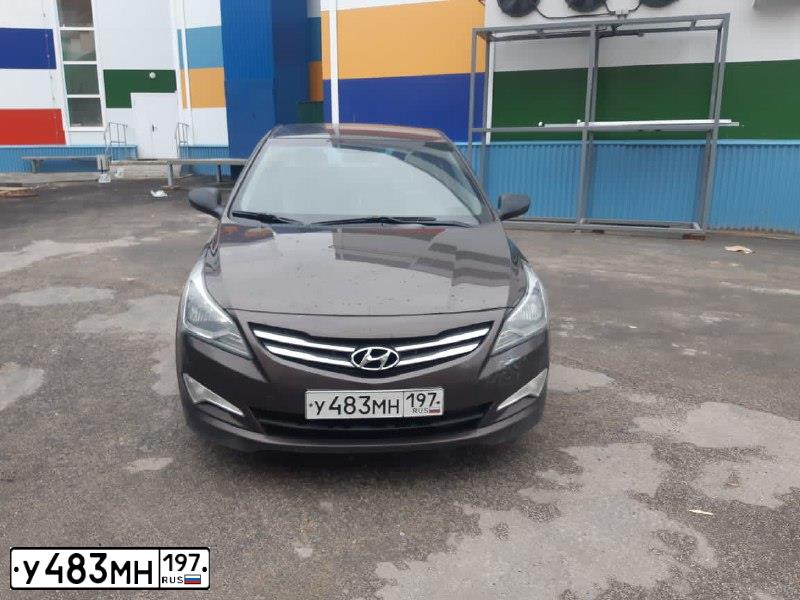 Фото автомобиля HYUNDAI SOLARIS, 2015 — госномер Р205ТР33. Цвет: Коричневый