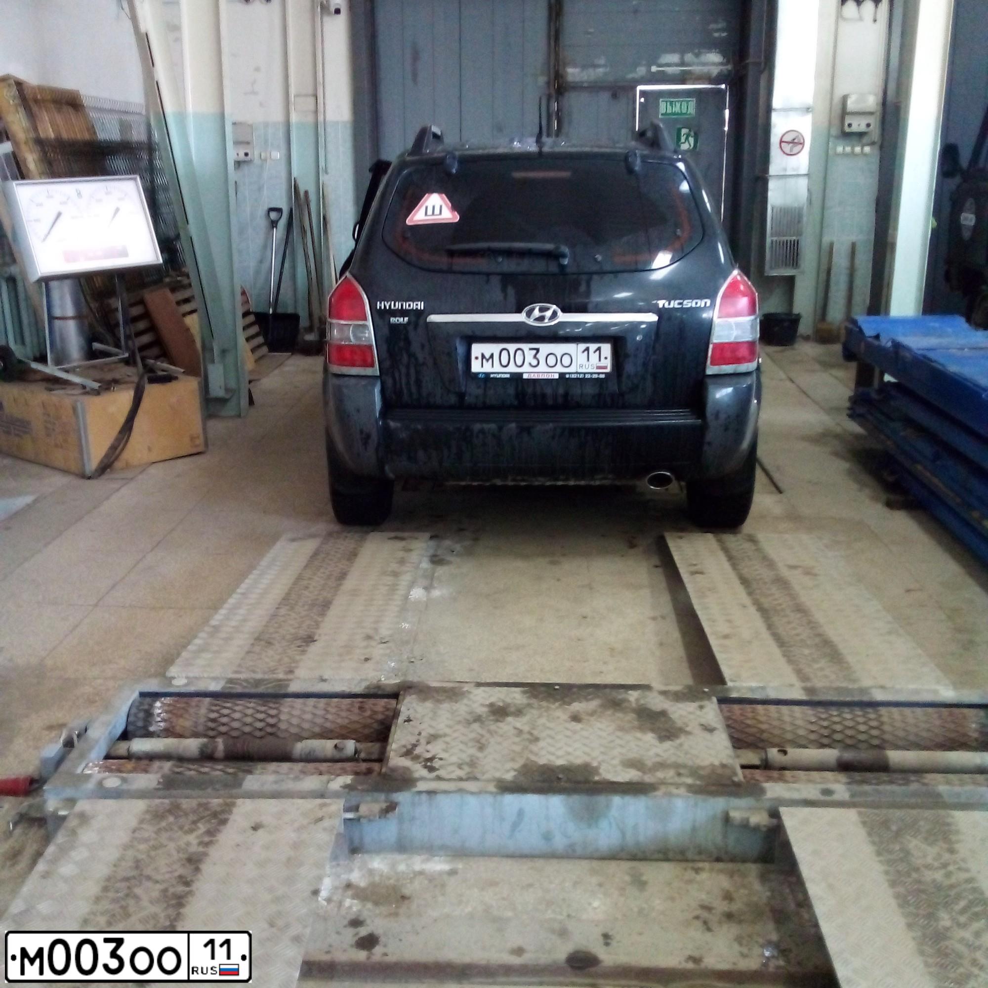 Фото автомобиля HYUNDAI TUCSON, 2007 — госномер М003ОО11. Цвет: ЧЕРНЫЙ