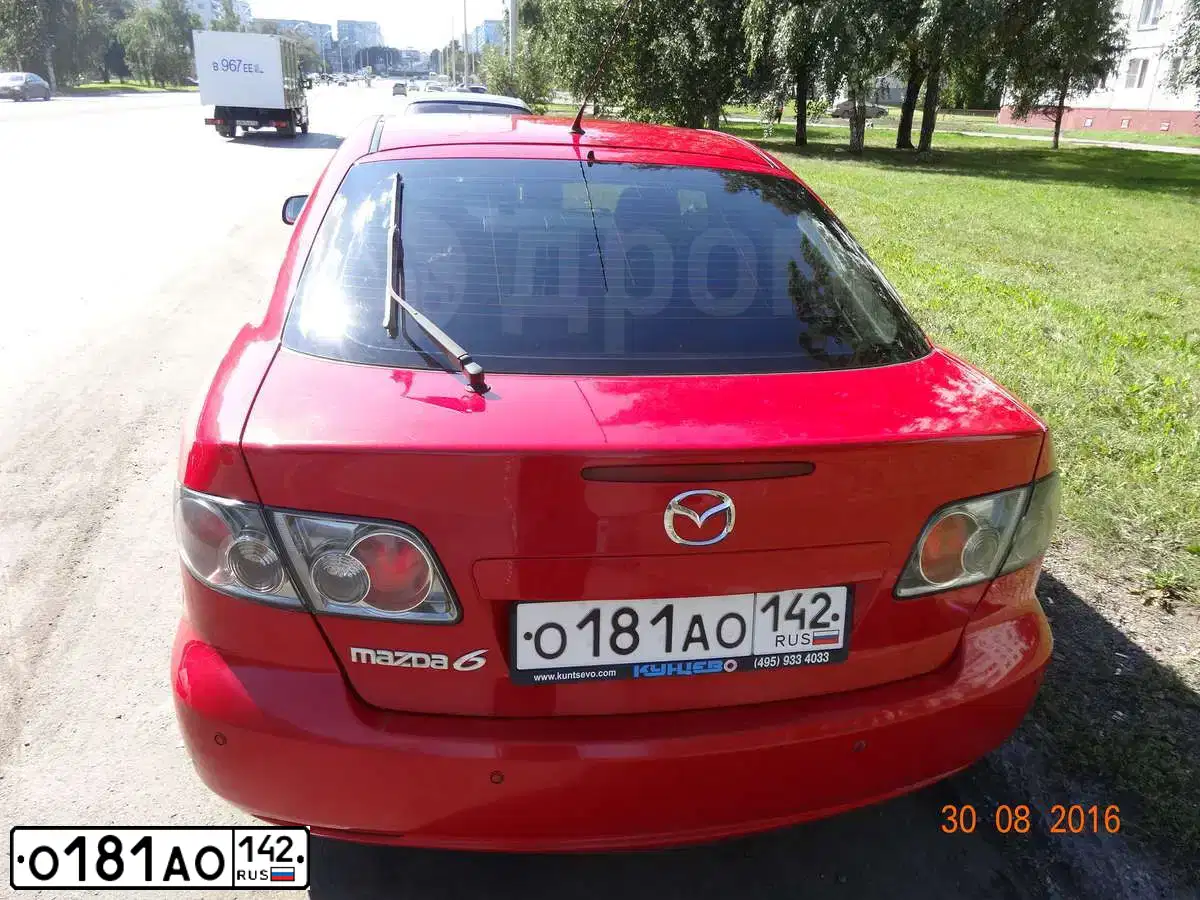 Фото автомобиля MAZDA A 6, 2006 — госномер О181АО142. Цвет: КРАСНЫЙ