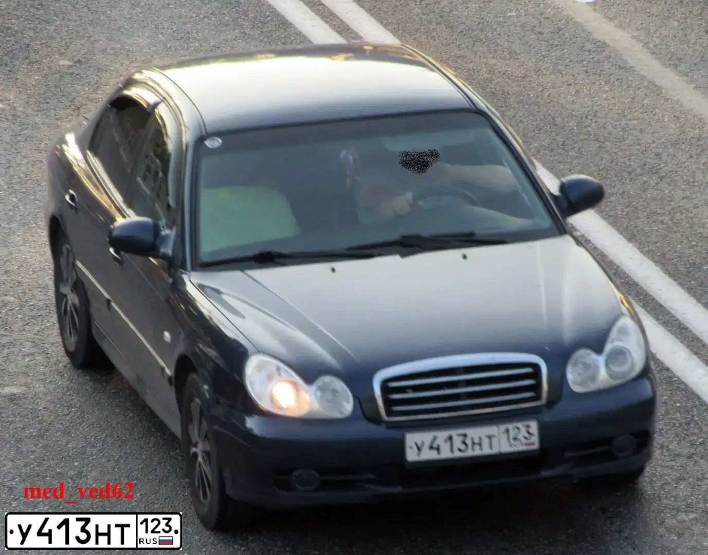 Фото автомобиля TAGAZ SONATA, 2008 — госномер У413НТ123. Цвет: СИНИЙ