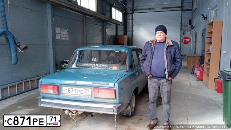 Фото автомобиля LADA 2105, 2003 — госномер О128НР71. Цвет: СЕРО-СИНИЙ