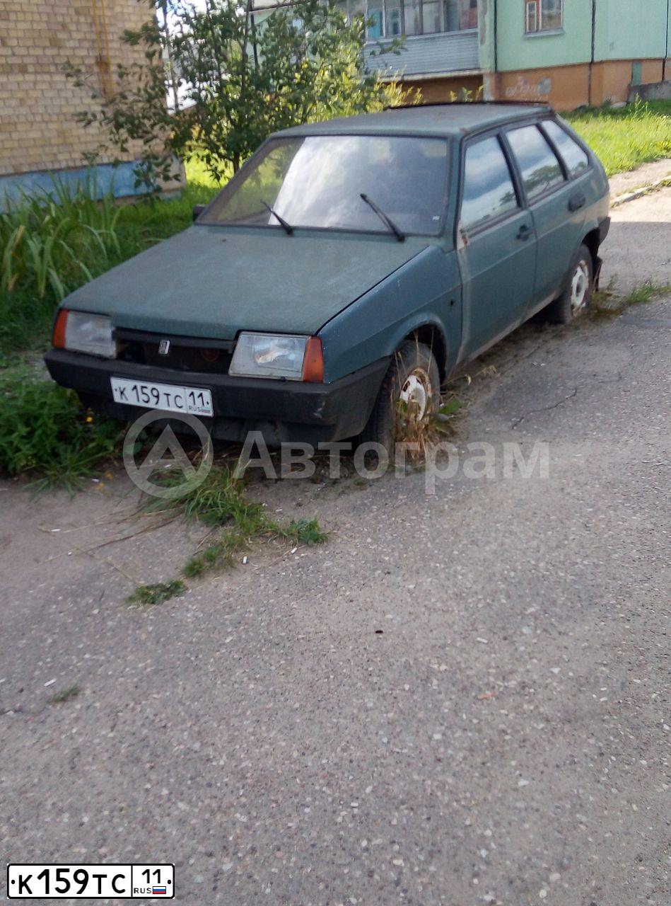Фото автомобиля LADA 2109 SAMARA, 1998 — госномер К159ТС11. Цвет: сине-зеленый