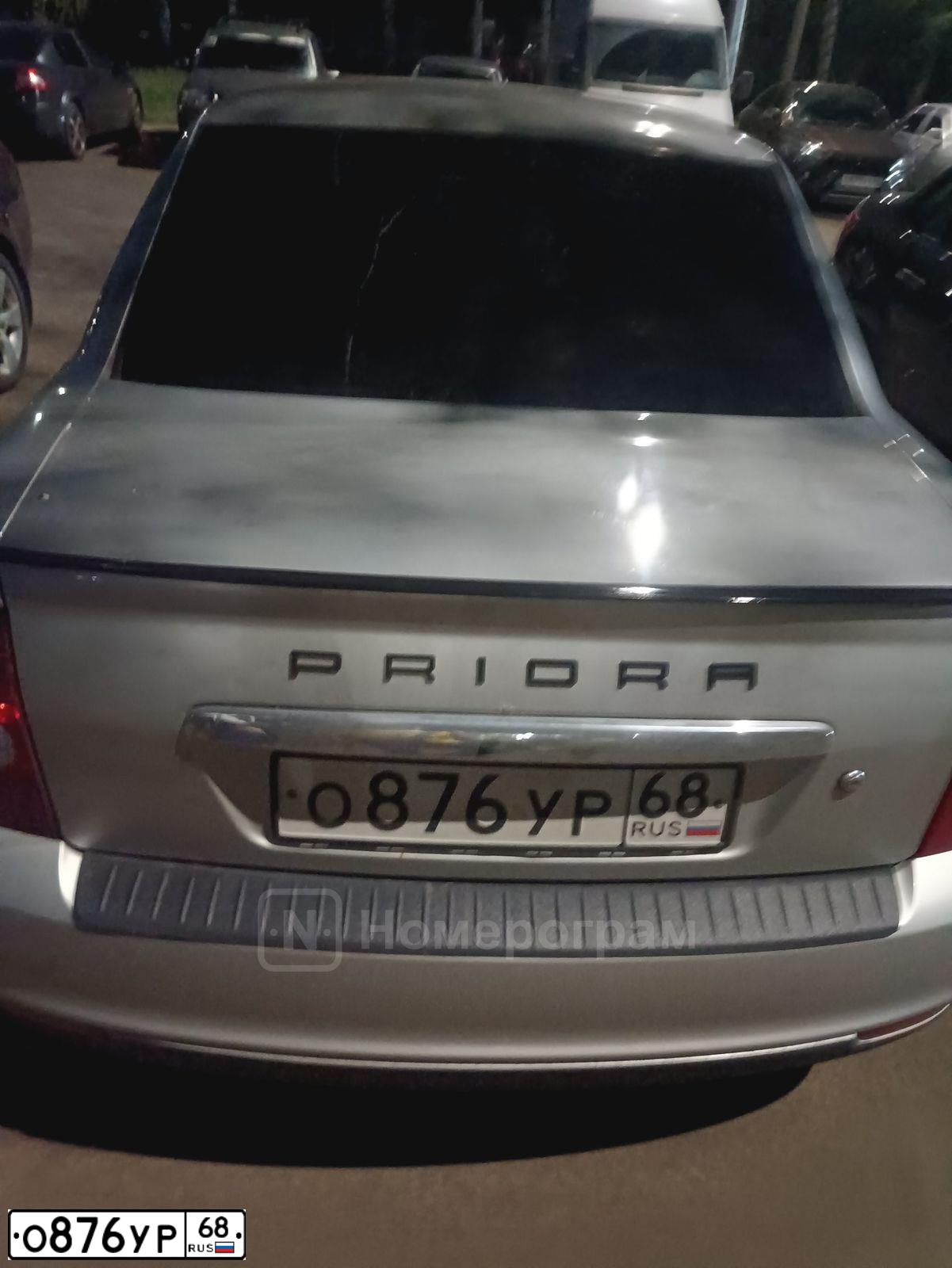 Фото автомобиля LADA 2170 PRIORA, 2011 — госномер О876УР68. Цвет: СВЕТЛО-СЕРЕБРИСТЫЙ МЕТАЛЛ