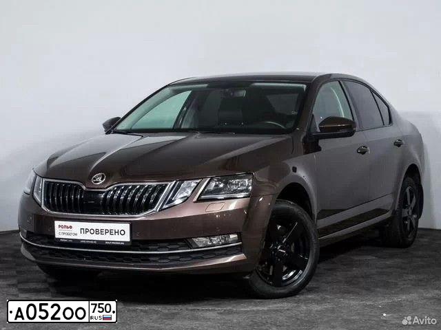 Фото автомобиля SKODA OCTAVIA, 2017 — госномер Х475МР37. Цвет: Коричневый