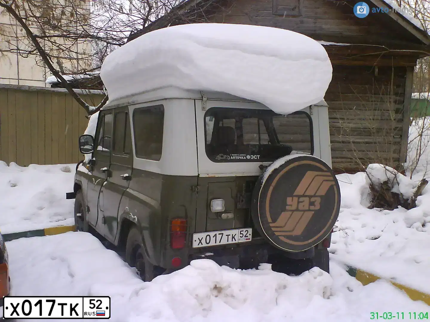 Фото автомобиля UAZ 3151 / HUNTER, 1998 — госномер Х017ТК52. Цвет: ЗЕЛЕНЫЙ