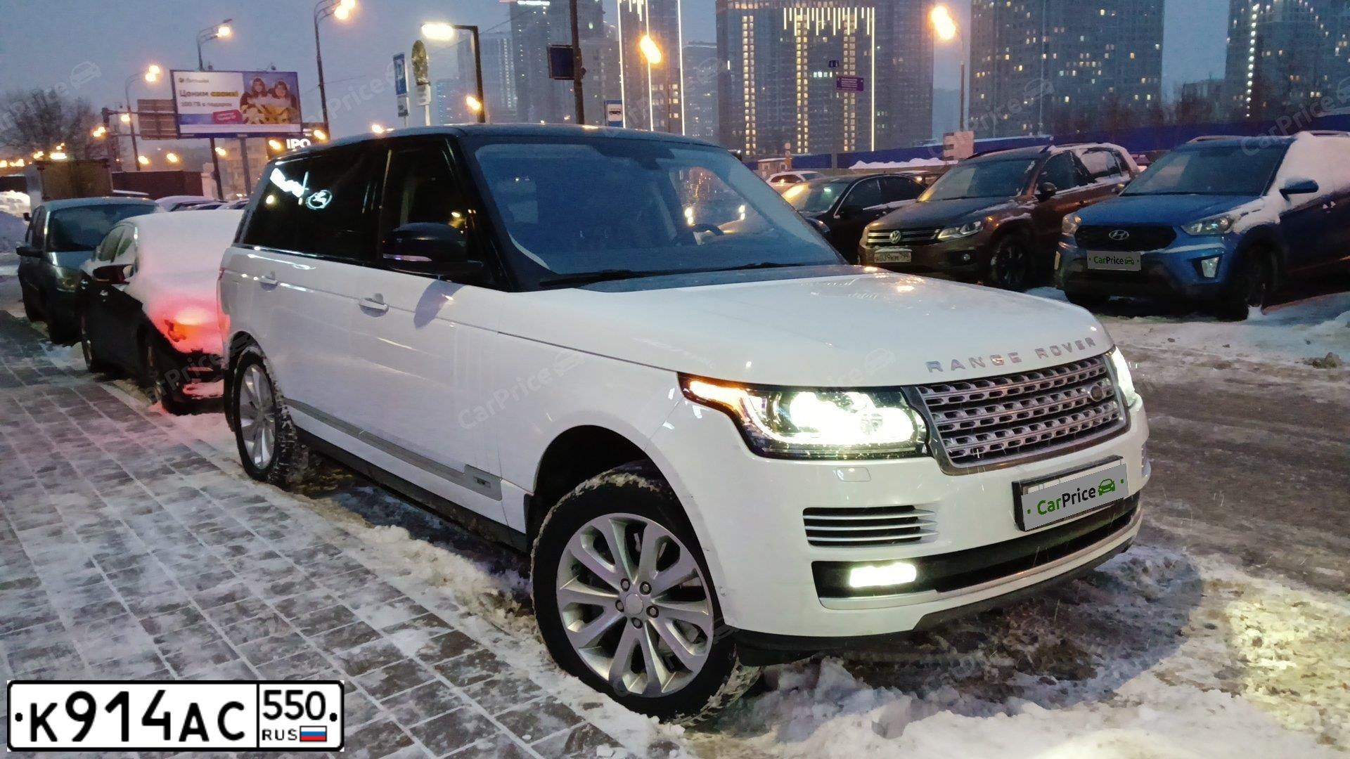 Фото автомобиля LANDROVER RANGE ROVER, 2014 — госномер К914АС550. Цвет: ЯРКО-БЕЛЫЙ