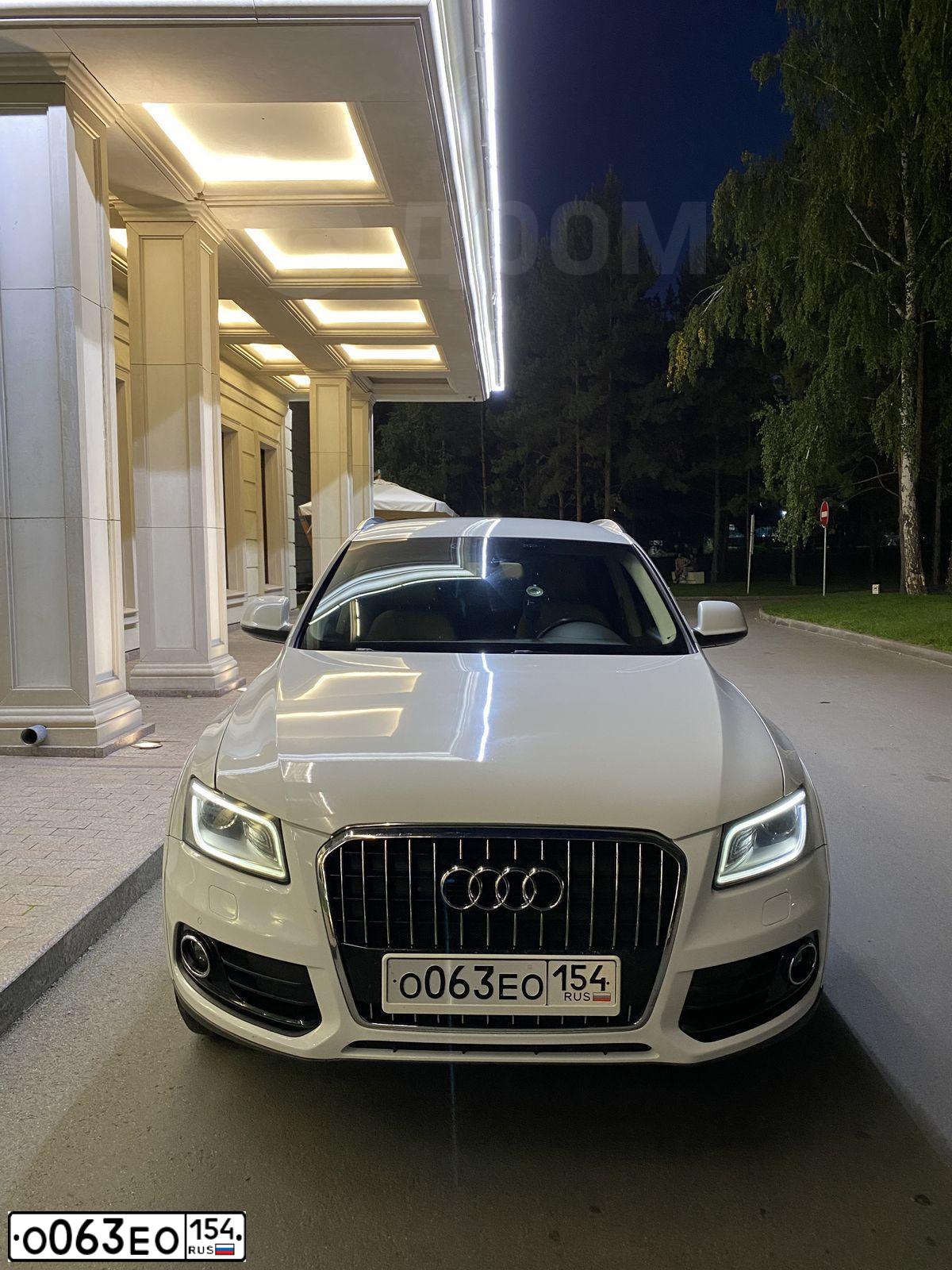 Фото автомобиля AUDI Q5, 2013 — госномер М614ХК154. Цвет: Белый