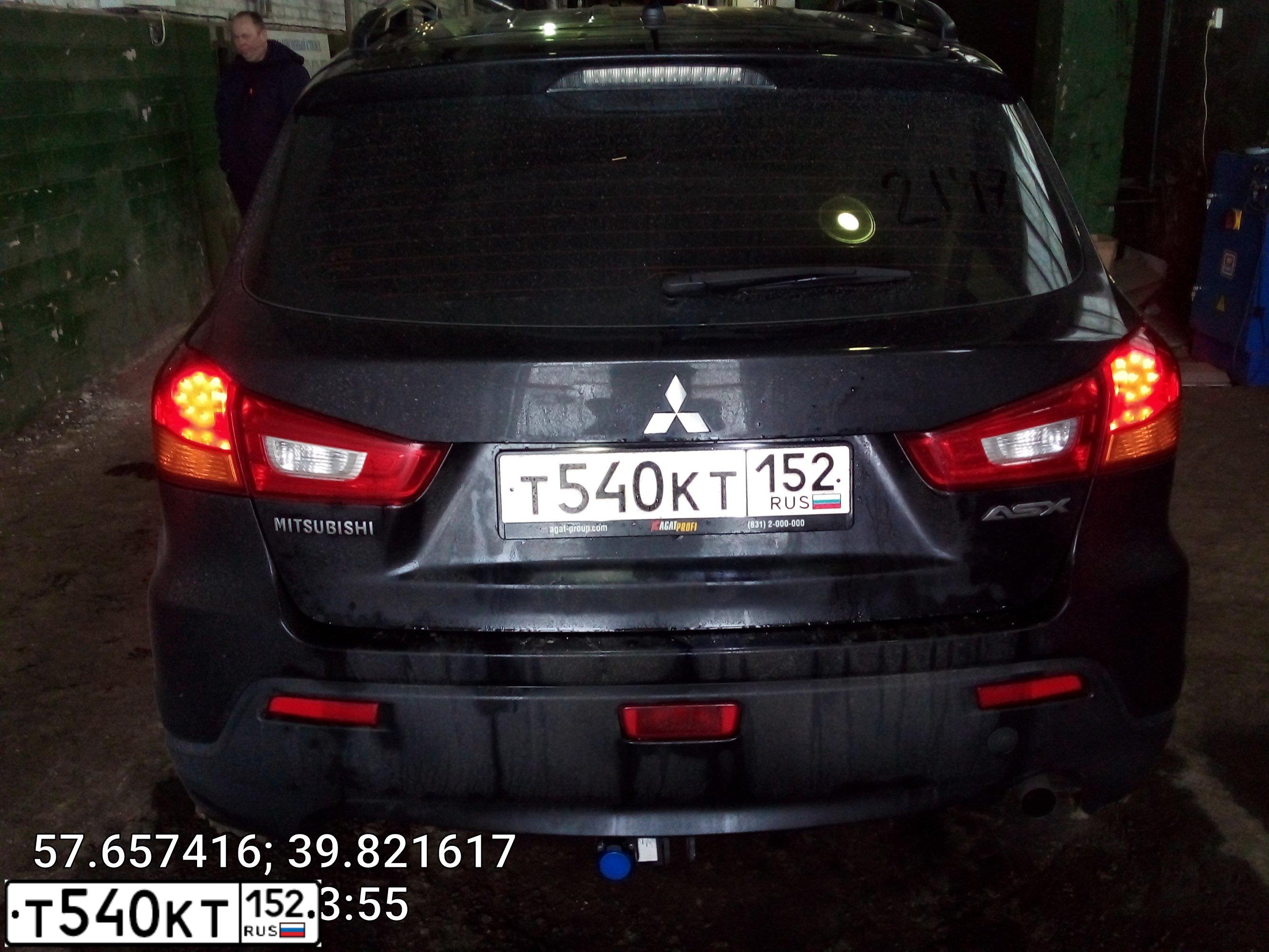 Фото автомобиля MITSUBISHI ASX, 2012 — госномер К222НТ152. Цвет: ЧЕРНЫЙ