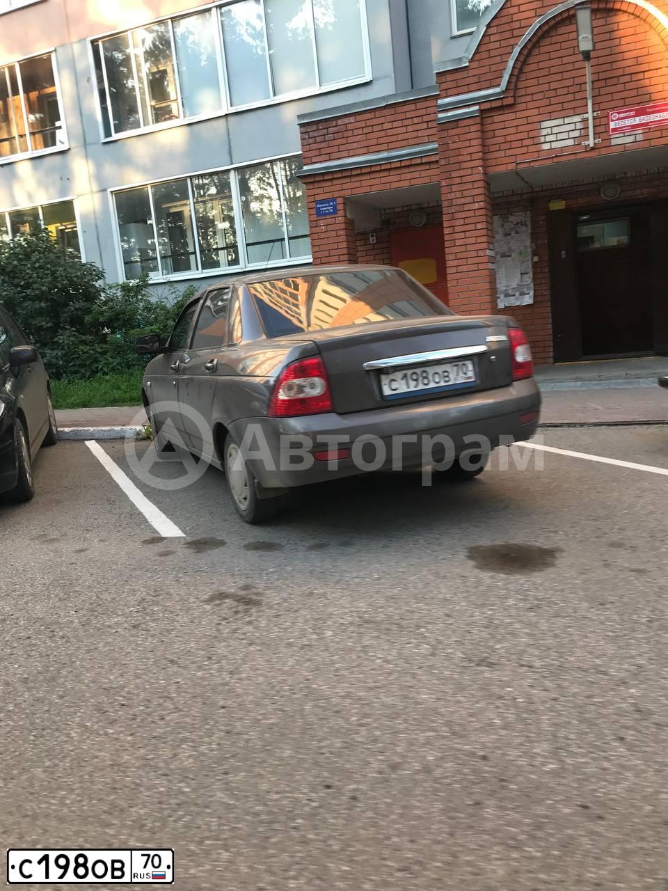 Фото автомобиля LADA 2170 PRIORA, 2013 — госномер С198ОВ70. Цвет: Коричневый
