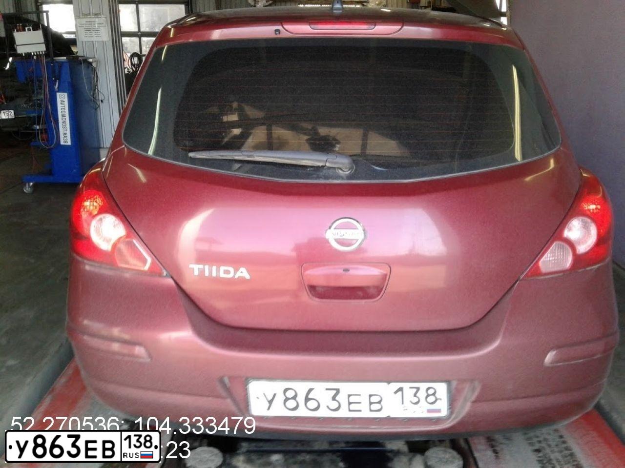 Фото автомобиля NISSAN TIIDA, 2007 — госномер Х433КХ138