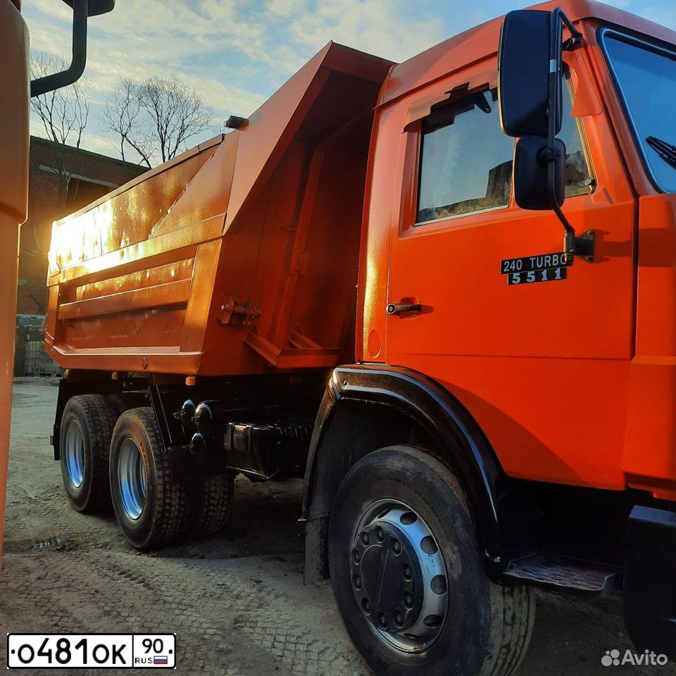 Фото автомобиля KAMAZ 55111 /6X4/, 2003 — госномер О481ОК90. Цвет: Оранжевый