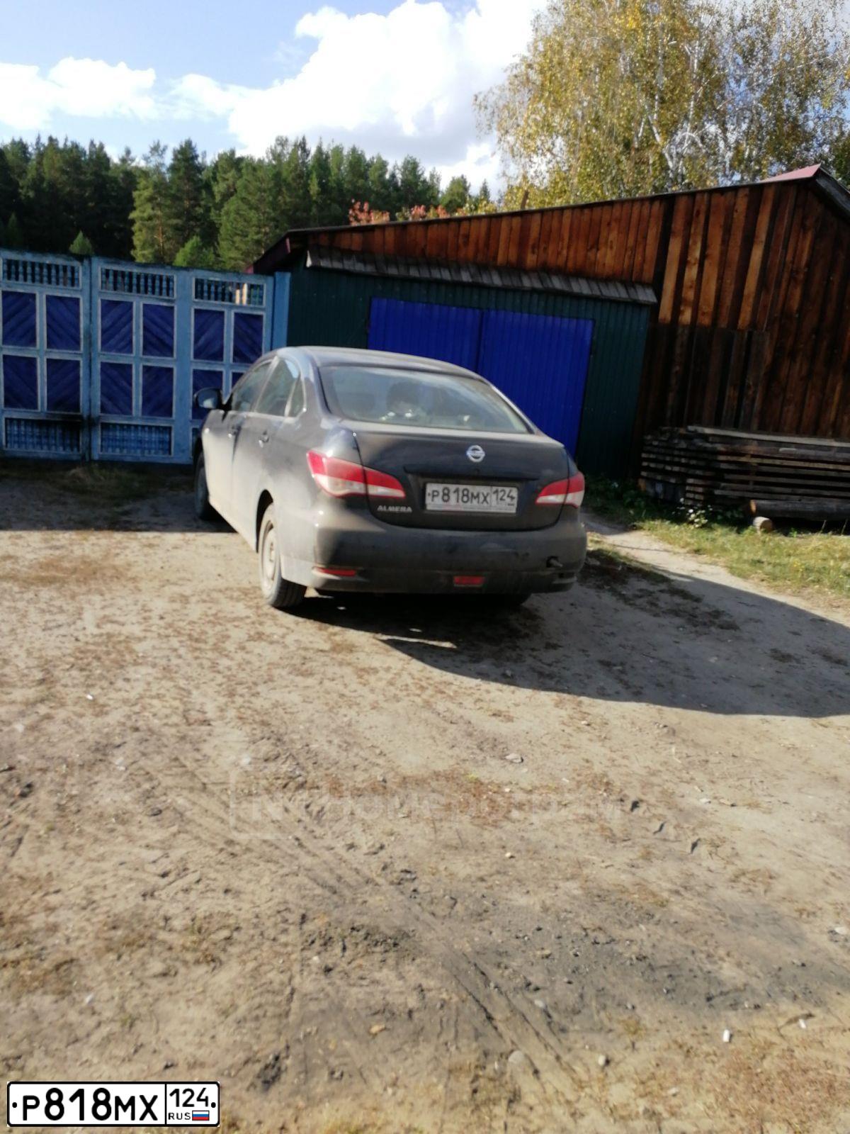 Фото автомобиля NISSAN ALMERA /AVTOVAZ/, 2014 — госномер Р818МХ124. Цвет: ЧЕРНЫЙ