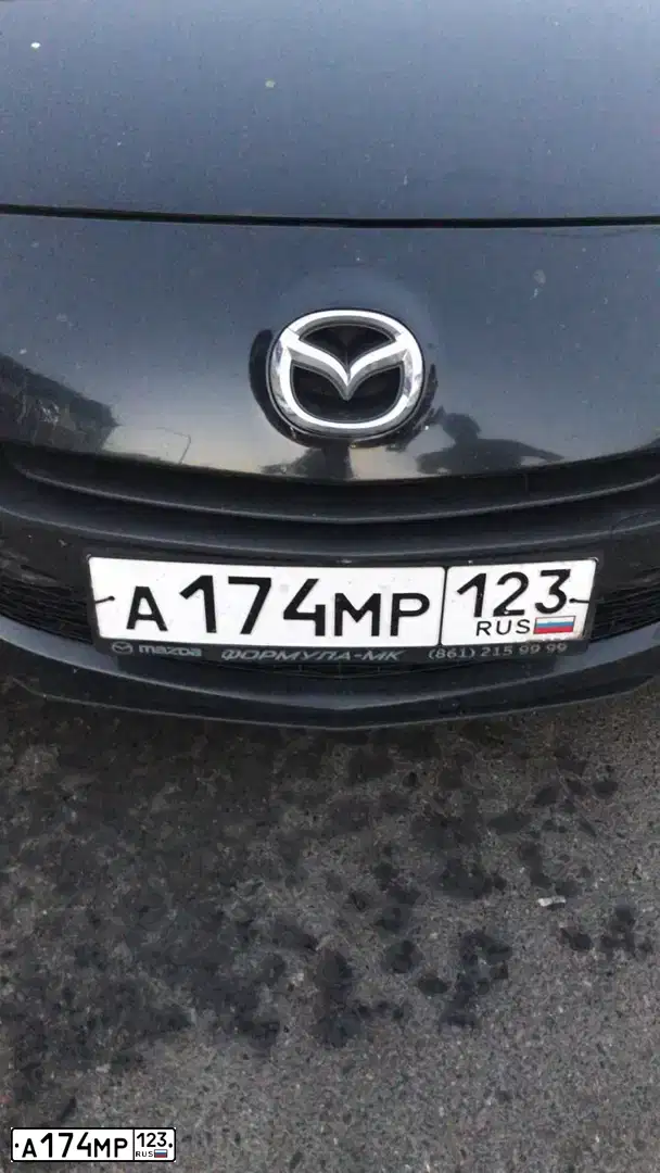 Фото автомобиля MAZDA 3, 2011 — госномер А174МР123. Цвет: ЧЕРНЫЙ