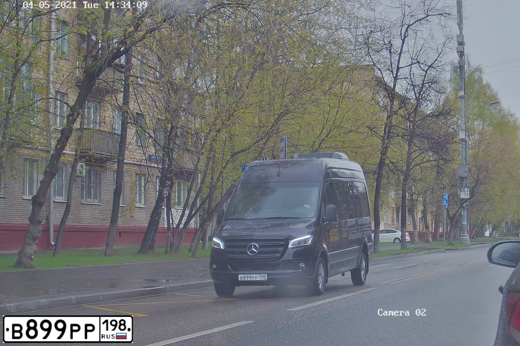 Фото автомобиля MERCEDES SPRINTER, 2019 — госномер В899РР198. Цвет: ЧЕРНЫЙ