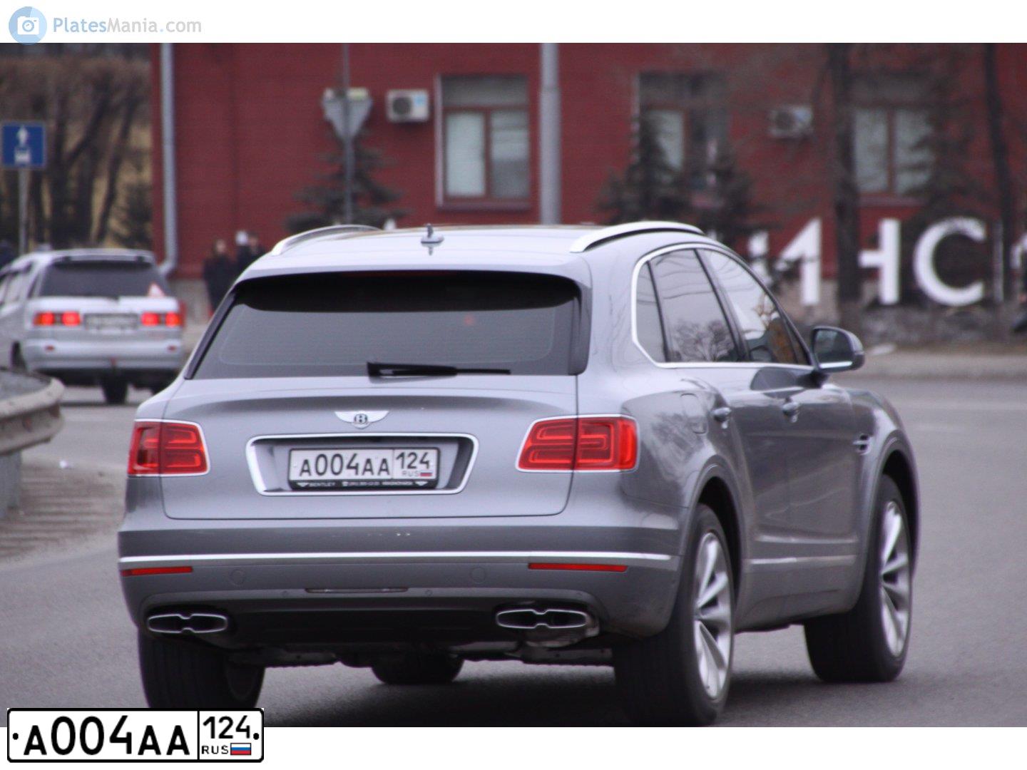 Фото автомобиля MERCEDES G-KLASSE, 2020 — госномер А004АА124. Цвет: ЧЕРНЫЙ