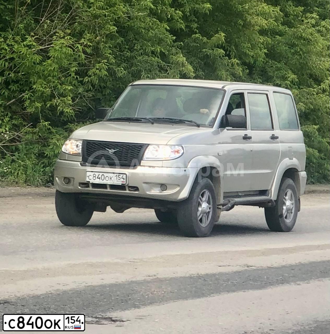 Фото автомобиля UAZ 3163 PATRIOT, 2013 — госномер С840ОК154. Цвет: РАШМО МЕТАЛЛИК
