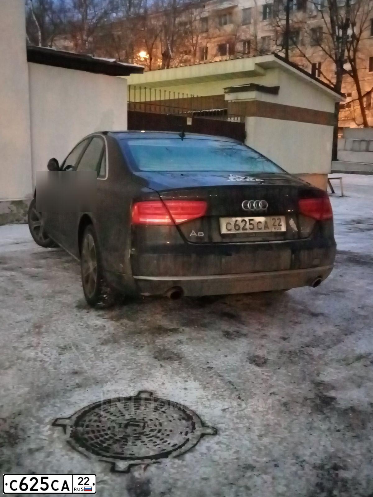 Фото автомобиля AUDI A8, 2010 — госномер С625СА22. Цвет: ЧЕРНЫЙ