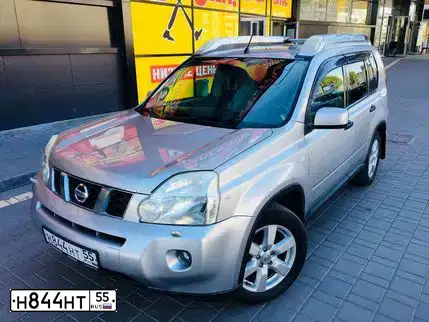 Фото автомобиля NISSAN X-TRAIL, 2007 — госномер Н844НТ55. Цвет: СЕРЕБРИСТЫЙ