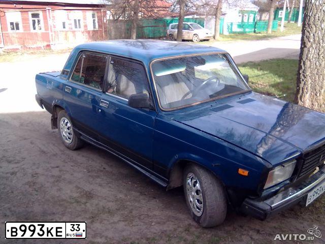 Фото автомобиля LADA 2107, 2001 — госномер Н453СР33. Цвет: Сине-зеленый