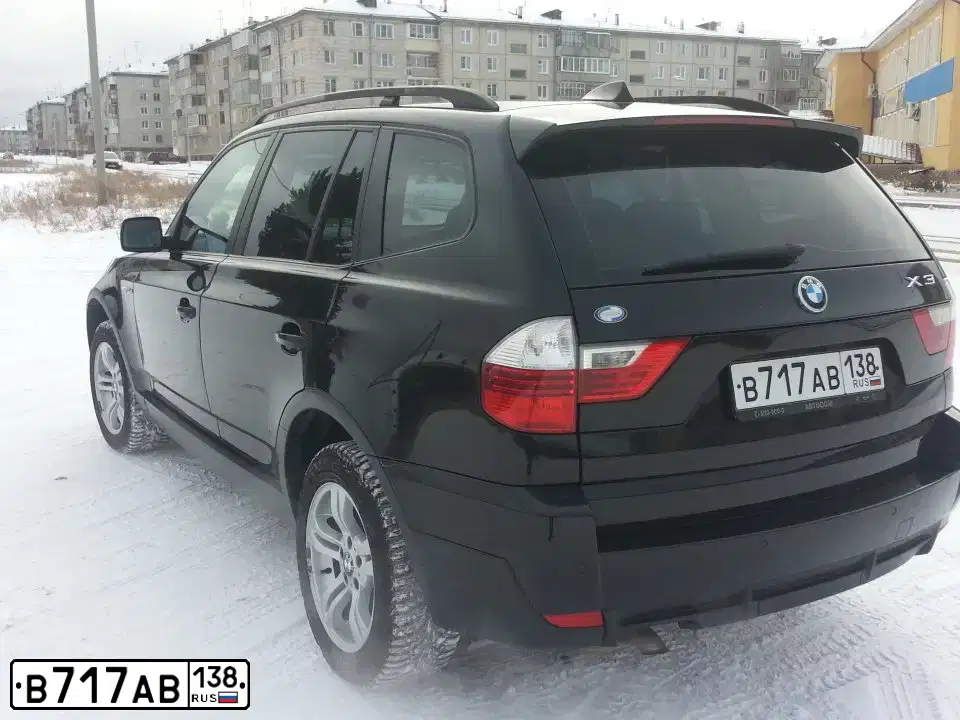 Фото автомобиля BMW X3, 2008 — госномер Х596ХХ55. Цвет: ЧЕРНЫЙ
