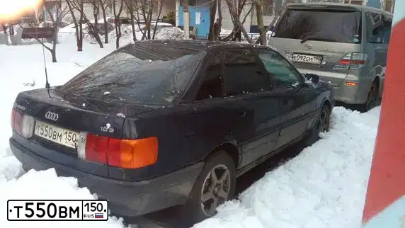 Фото автомобиля AUDI 80, 1991 — госномер Т550ВМ150. Цвет: синий