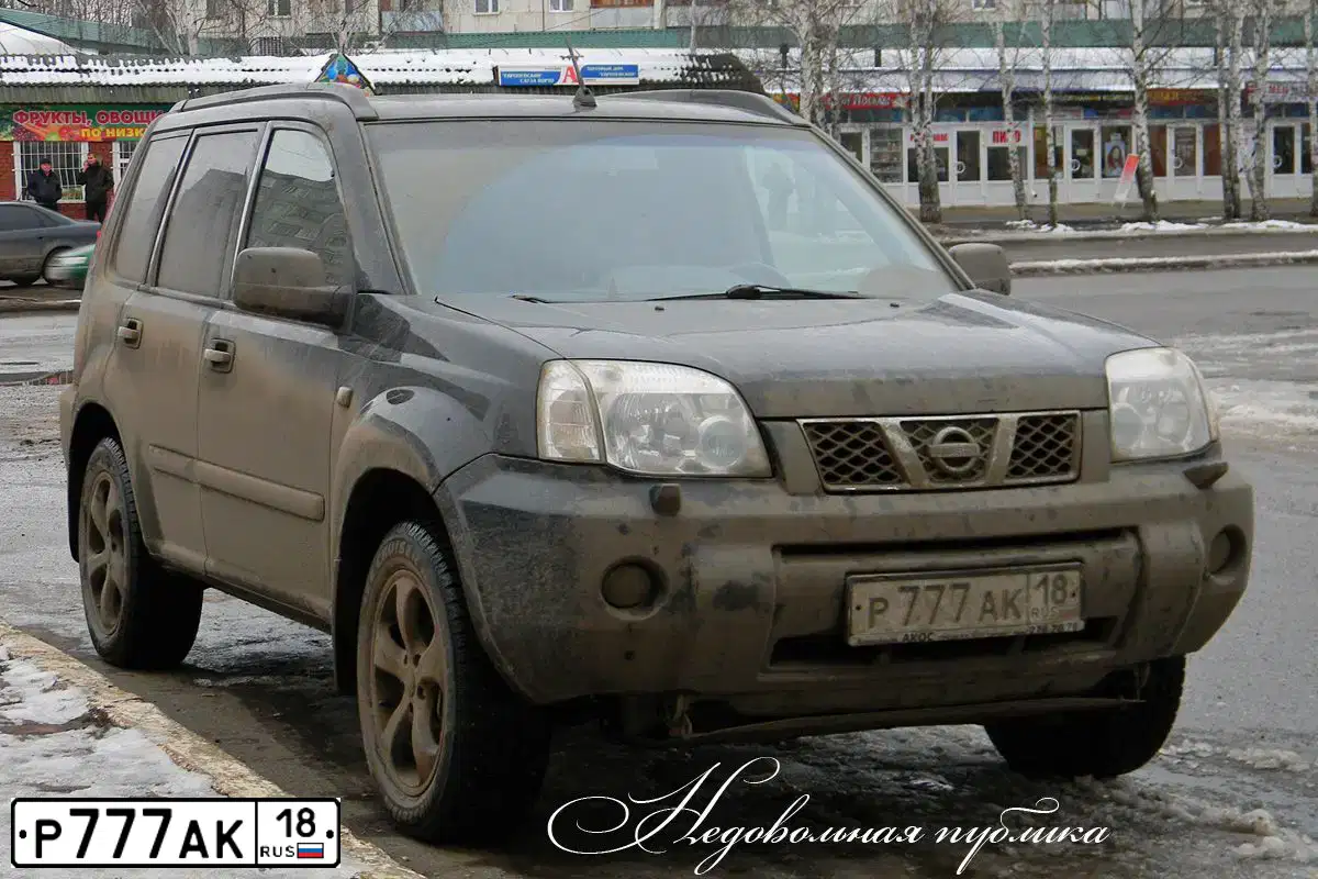Фото автомобиля NISSAN X-TRAIL, 2006 — госномер В684АС18. Цвет: ЧЕРНЫЙ