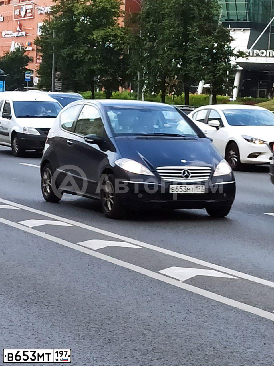 Фото автомобиля MERCEDES A-KLASSE, 2006 — госномер В653МТ197. Цвет: СИНИЙ ТЕМНЫЙ