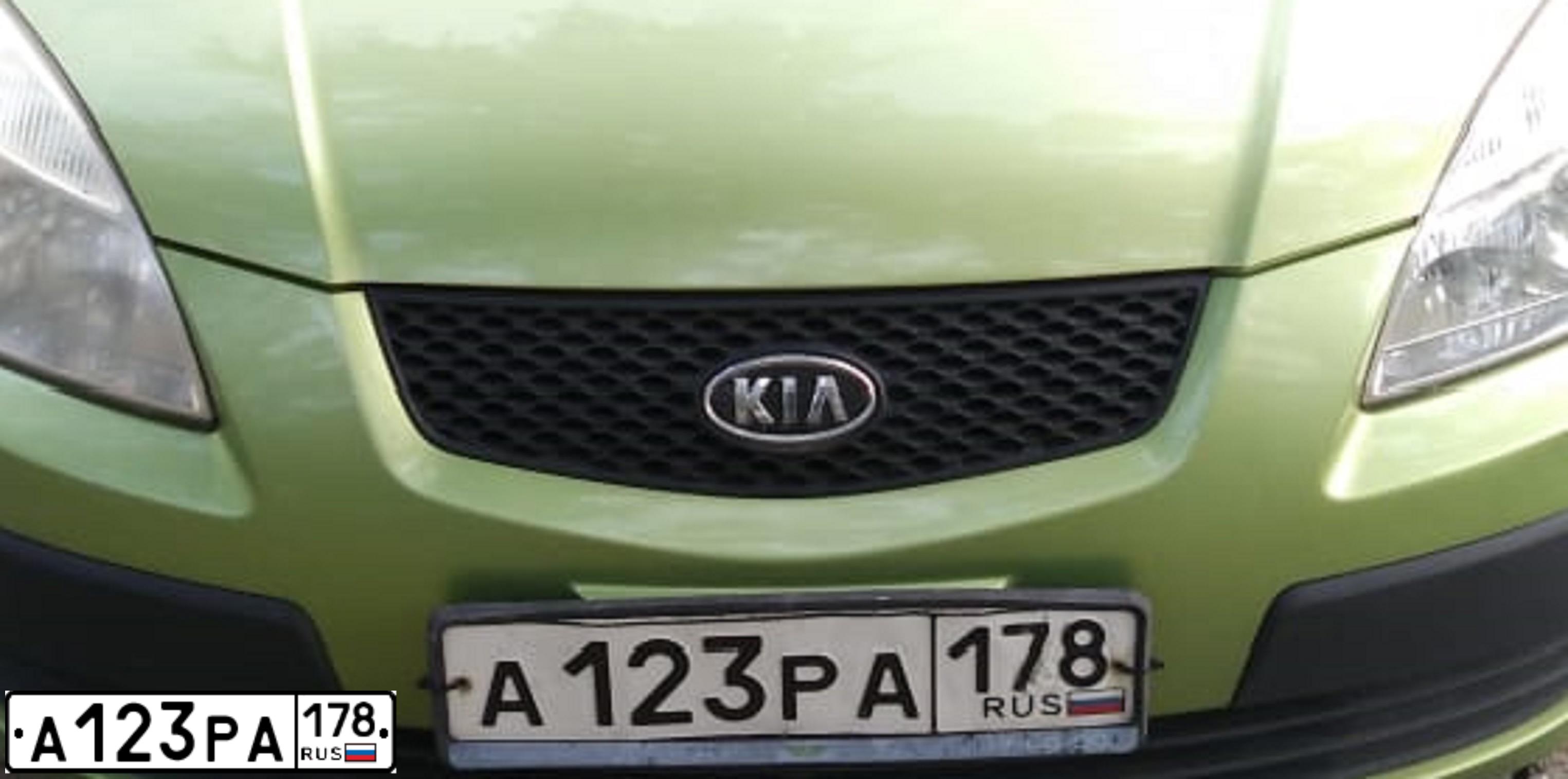 Фото автомобиля KIA RIO, 2005 — госномер А123РА178. Цвет: ЗЕЛЕНЫЙ
