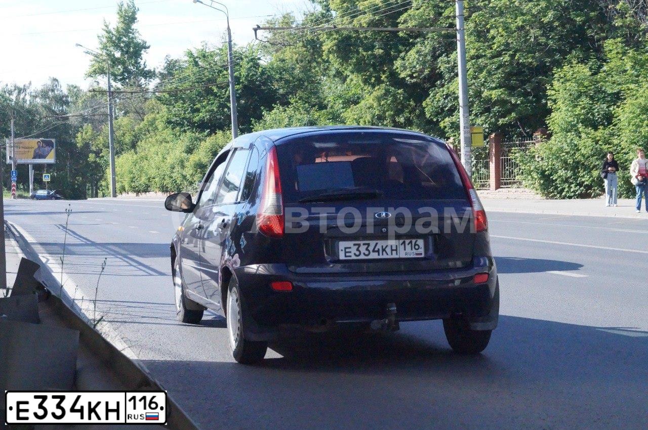 Фото автомобиля LADA 1119 KALINA, 2007 — госномер Е334КН116. Цвет: СИНЕ-ФИОЛЕТОВЫЙ