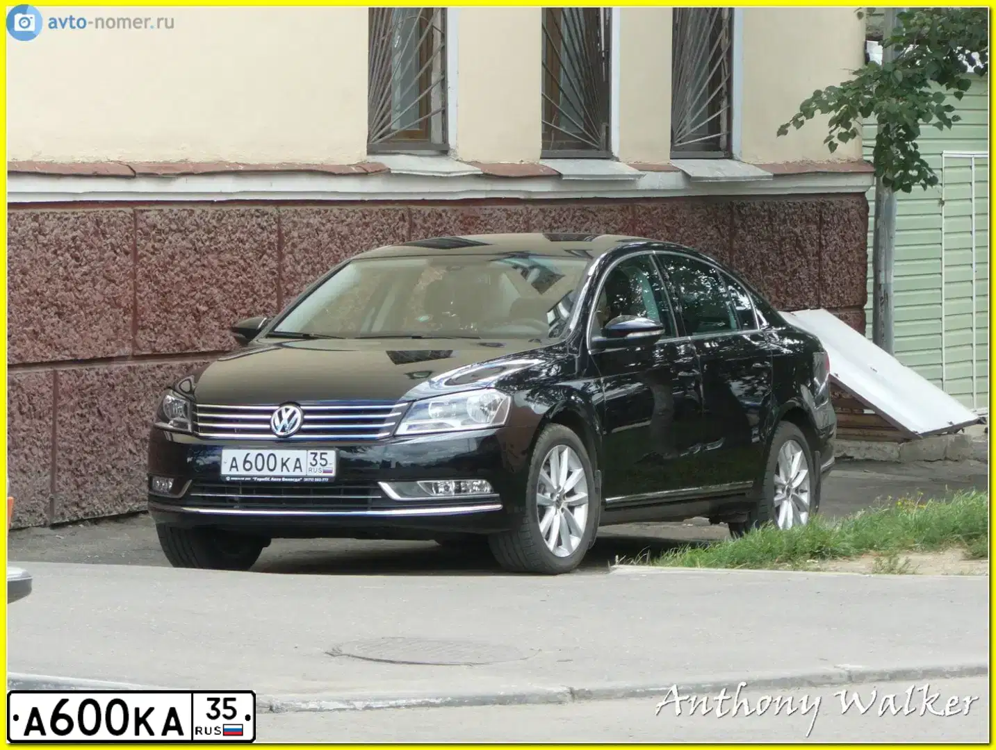 Фото автомобиля VOLKSWAGEN PASSAT, 2011 — госномер А600КА35. Цвет: ЧЕРНЫЙ