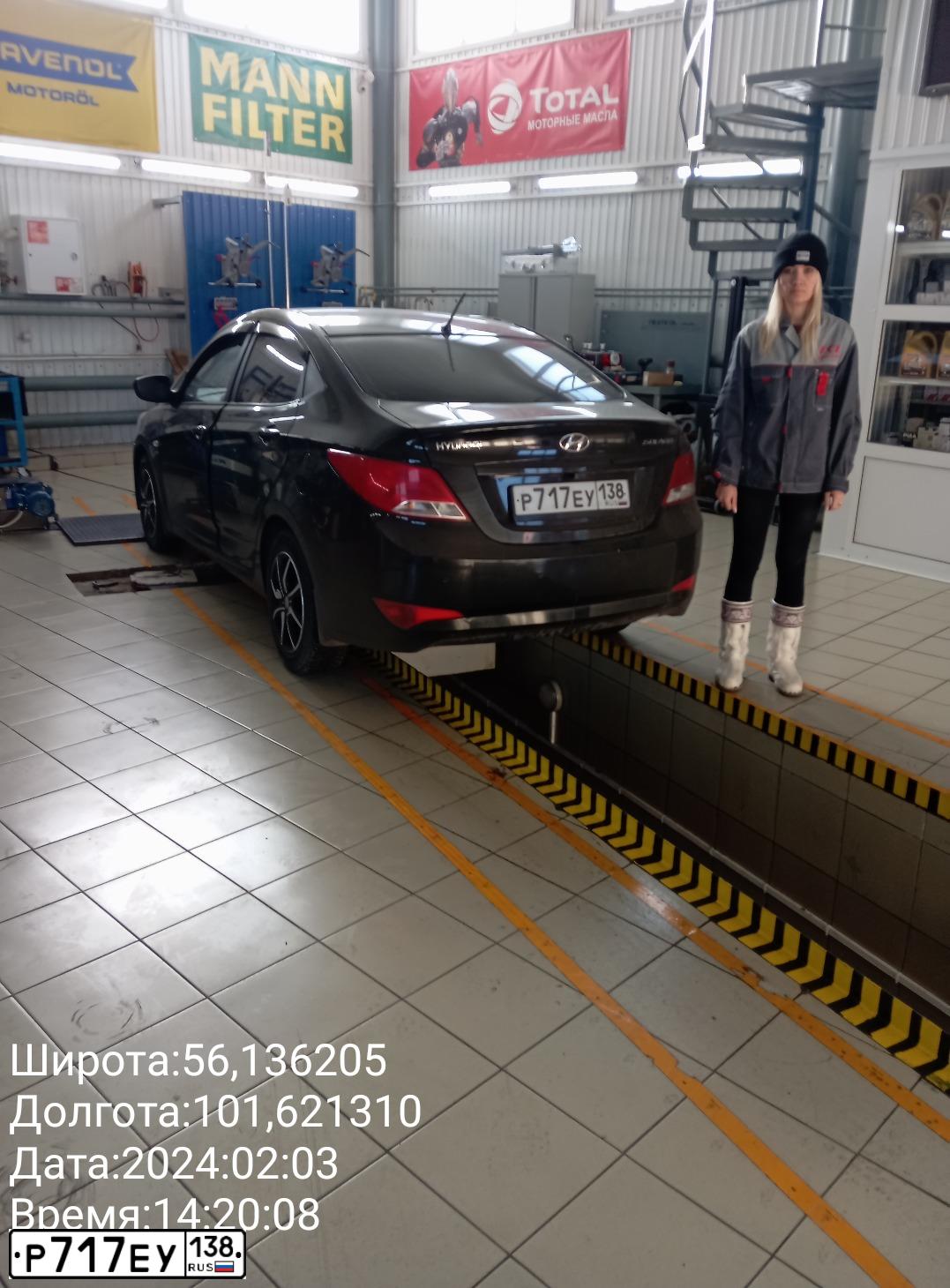 Фото автомобиля HYUNDAI SOLARIS, 2015 — госномер Р717ЕУ138. Цвет: ЧЕРНЫЙ