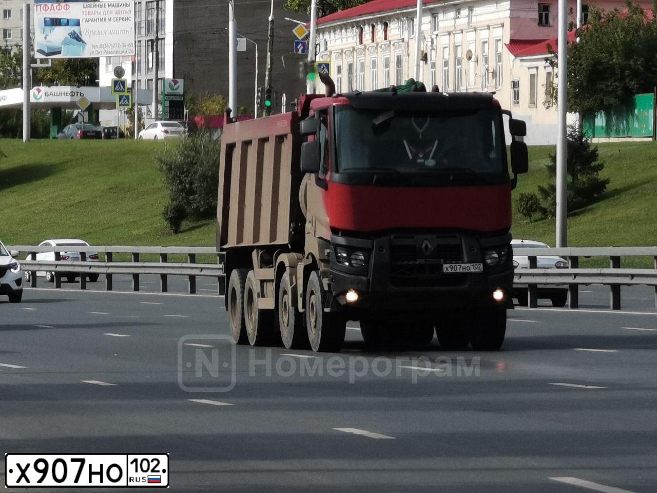 Фото автомобиля RENAULT K-SERIE, 2018 — госномер Х907НО102. Цвет: Красный