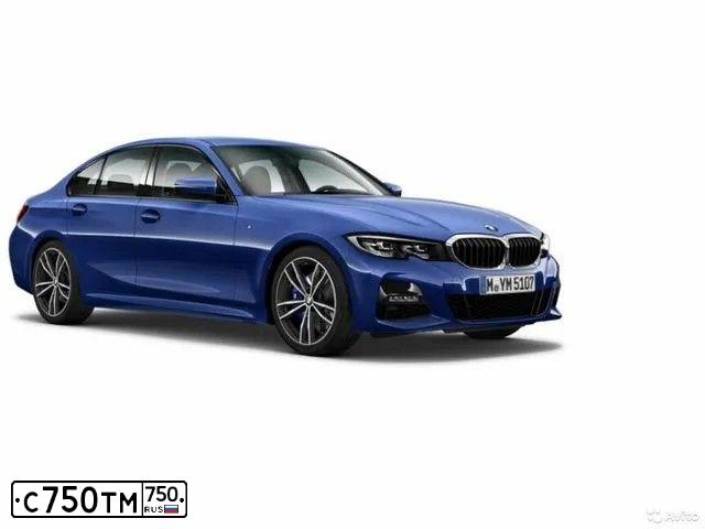 Фото автомобиля BMW SERIE 3, 2020 — госномер С750ТМ750. Цвет: СИНИЙ