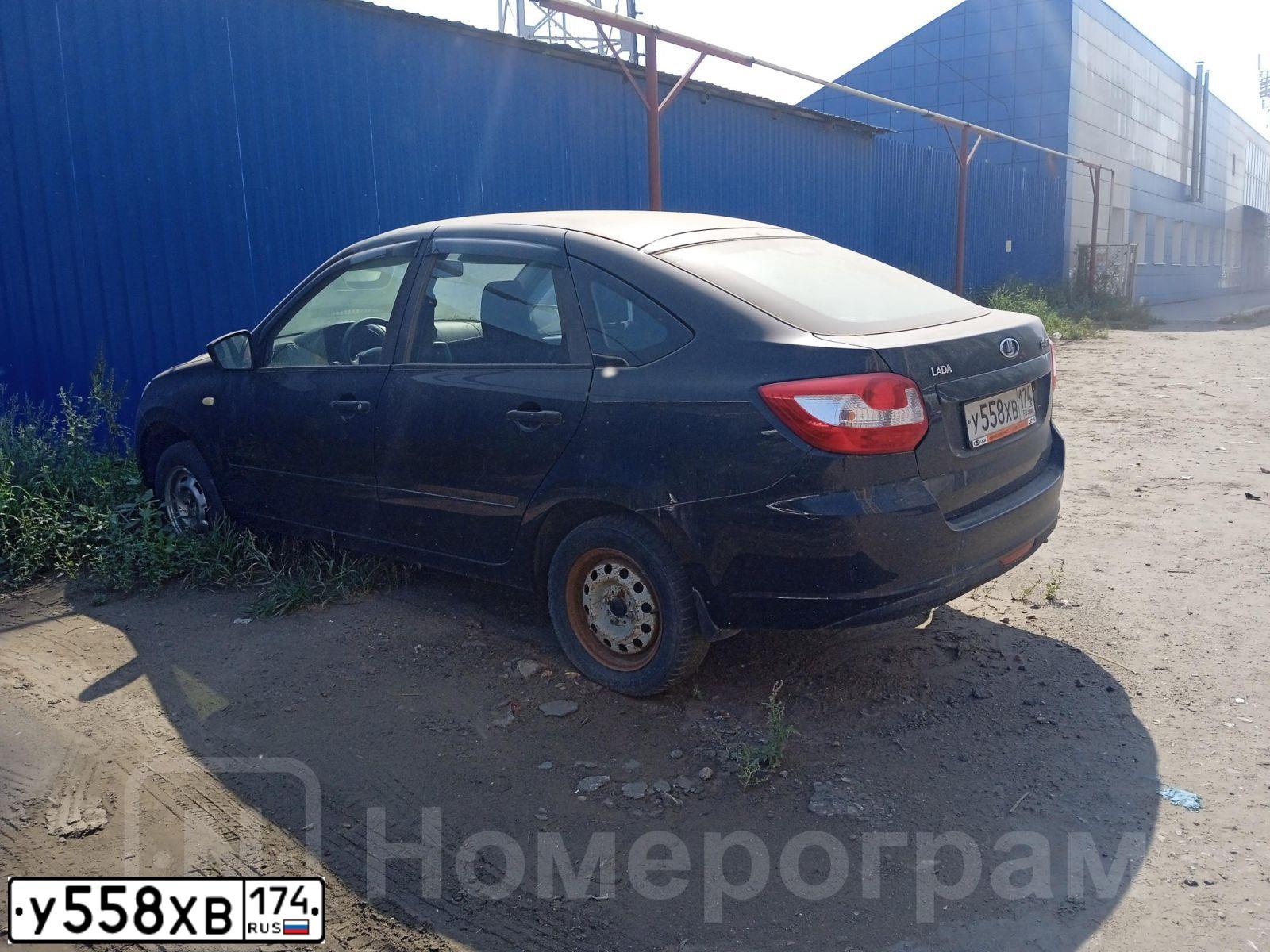 Фото автомобиля LADA 2191 GRANTA, 2017 — госномер У558ХВ174. Цвет: ЧЕРНЫЙ