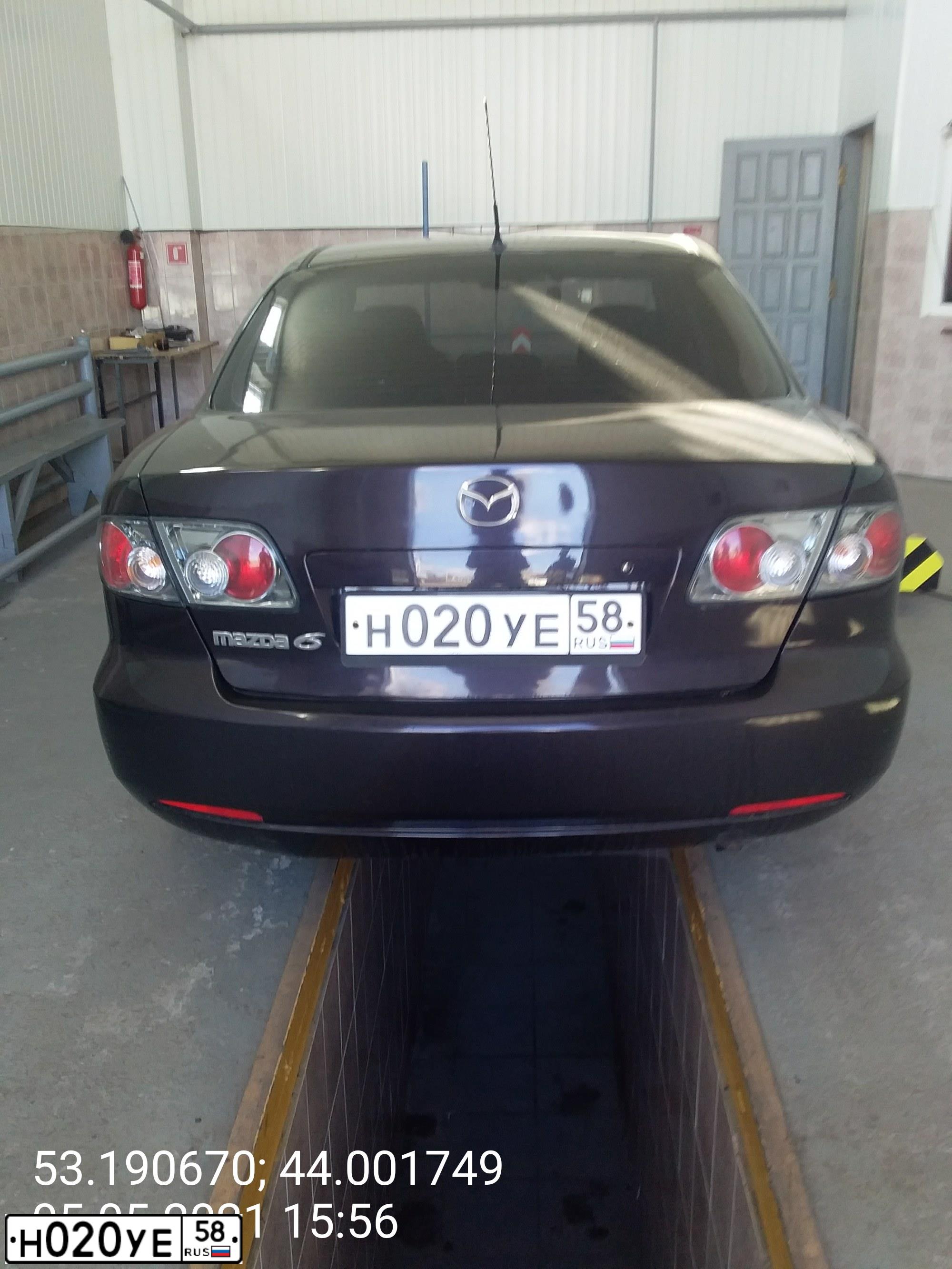 Фото автомобиля MAZDA 6, 2005 — госномер Н020УЕ58. Цвет: ТЕМНО - ВИШНЕВЫЙ