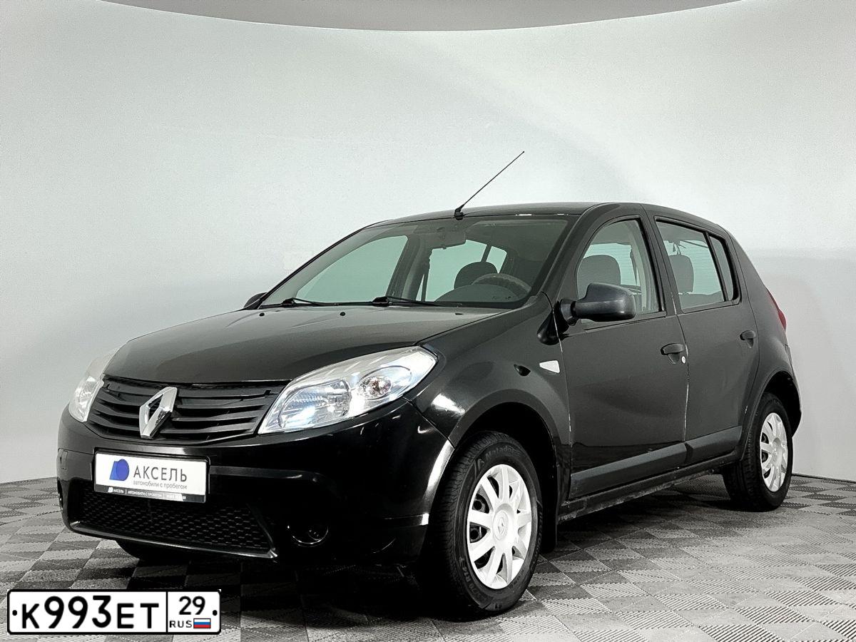 Фото автомобиля RENAULT SANDERO, 2011 — госномер К993ЕТ29. Цвет: ЧЕРНЫЙ